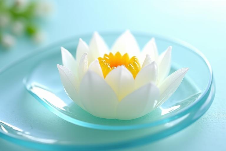 夏の限定和菓子「水蓮」。透明な涼やかな見た目